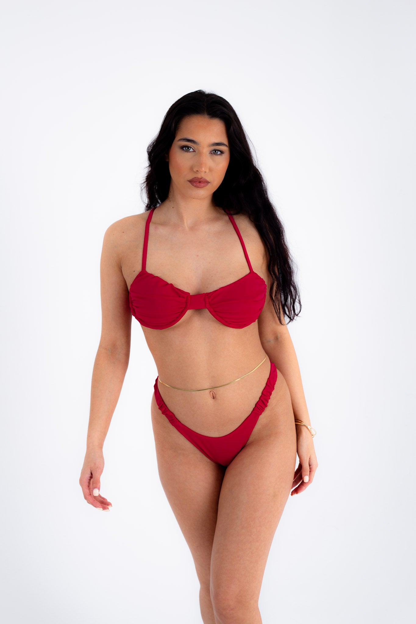 Underwire top - deep red