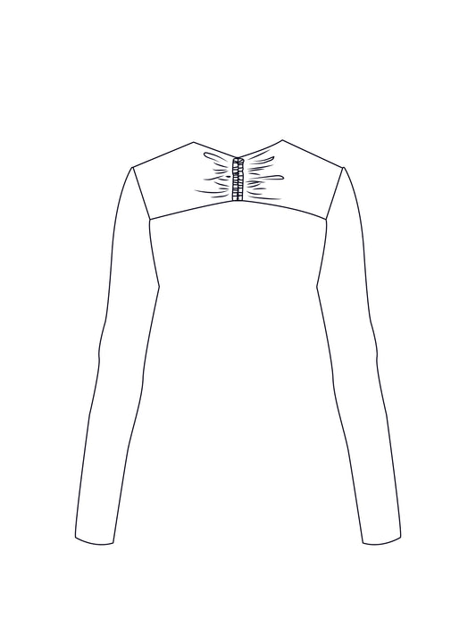 Custom long sleeve ruched super crop (inc mesh options)