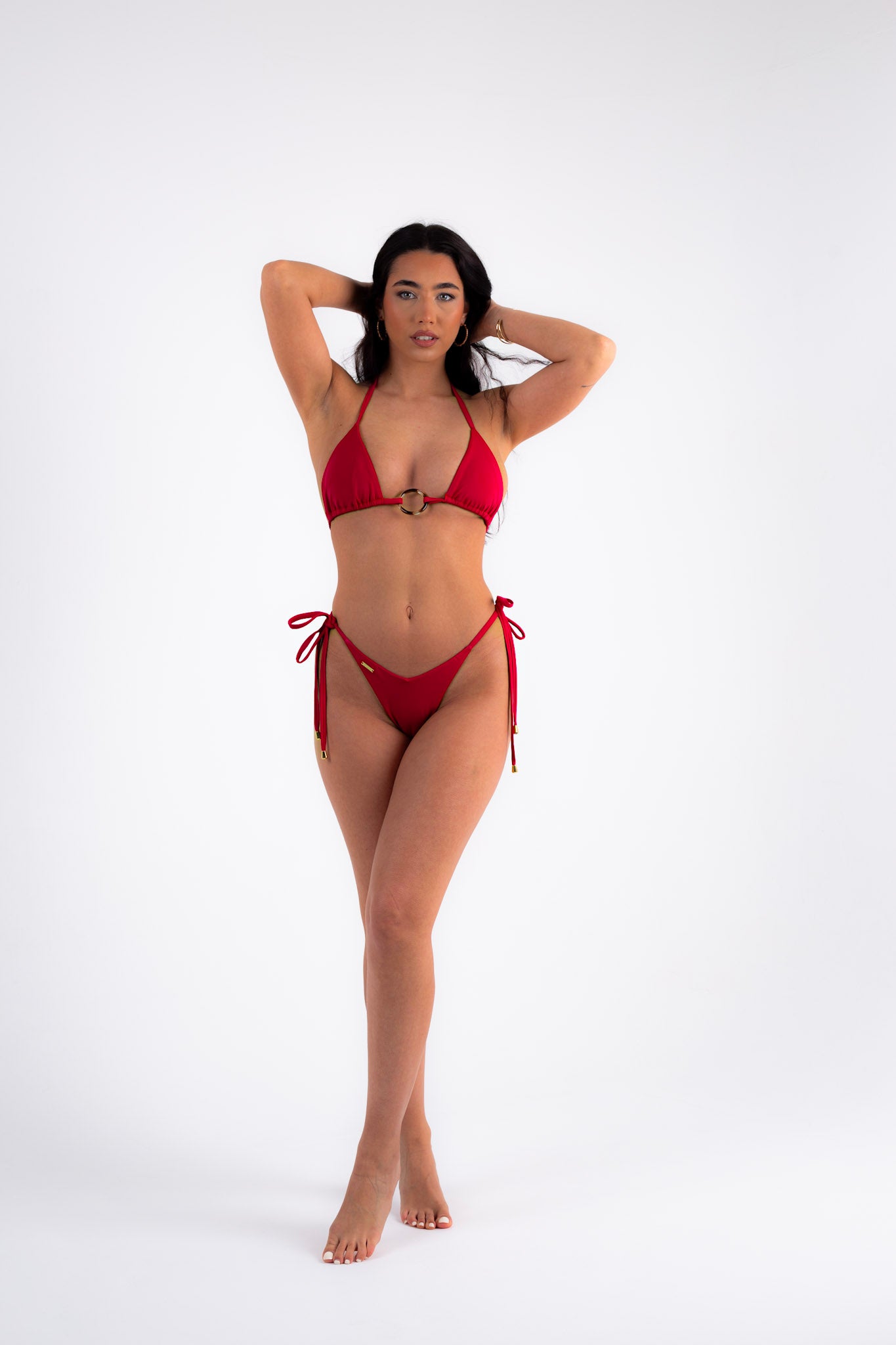 V-front tie bottoms - deep red