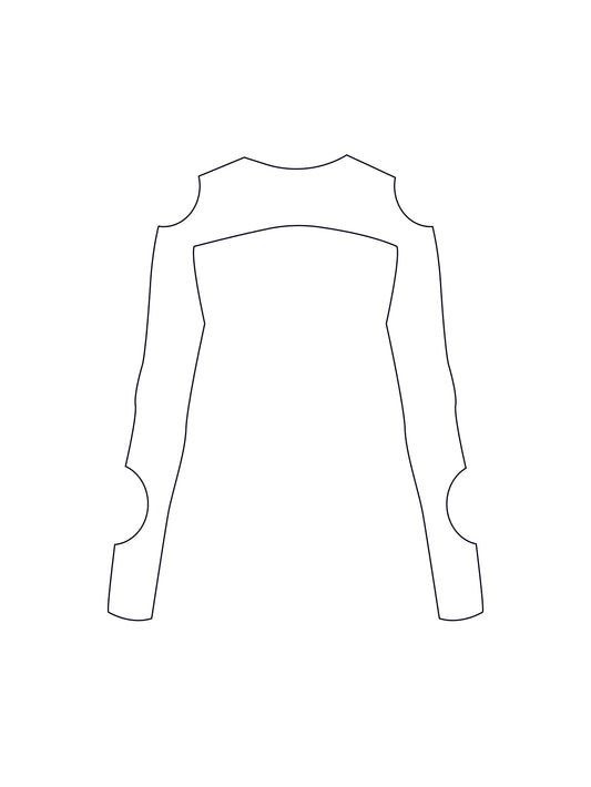 Custom long sleeve cut out super crop (inc mesh options)