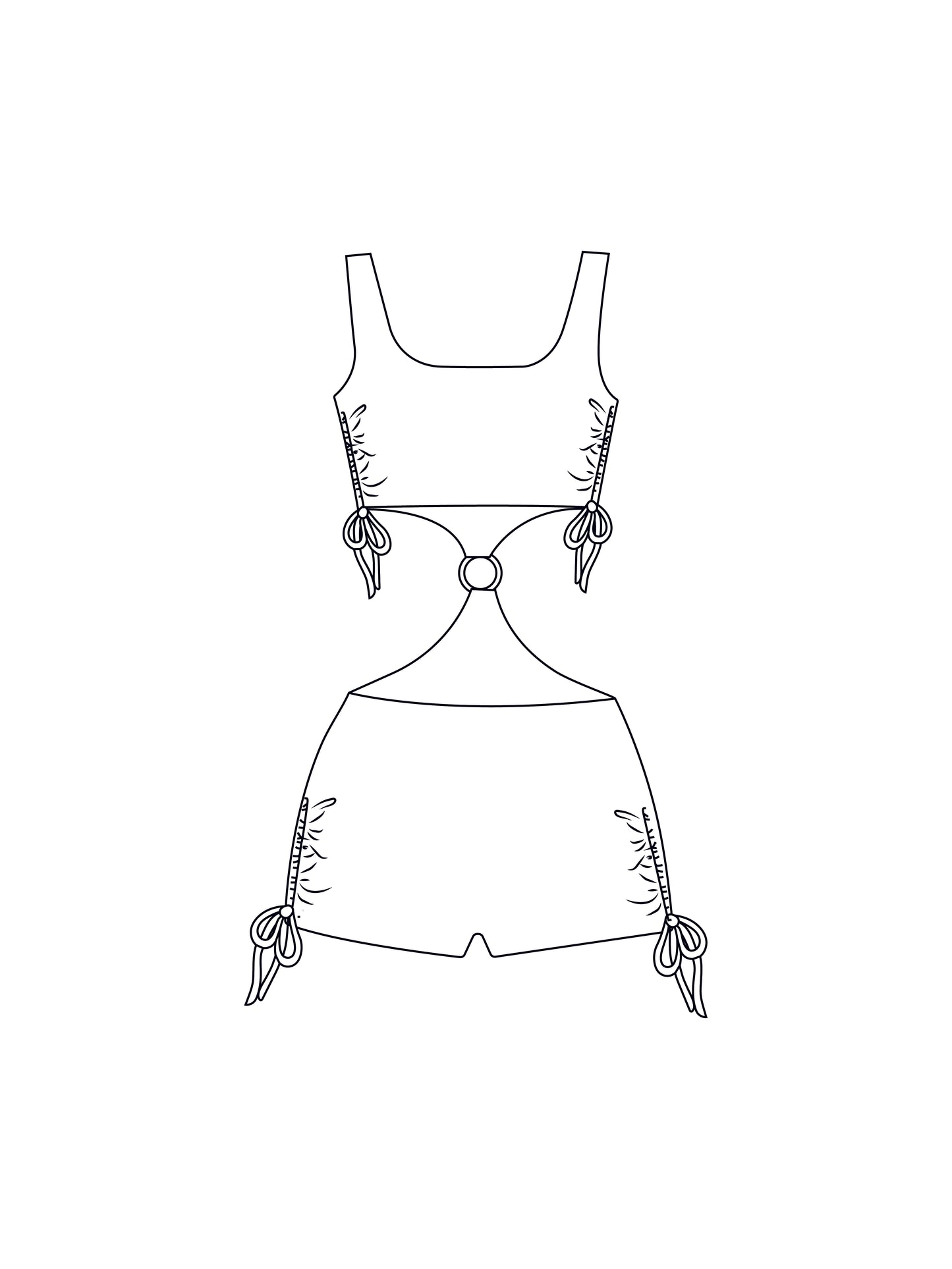 Custom o-ring cut out playsuit