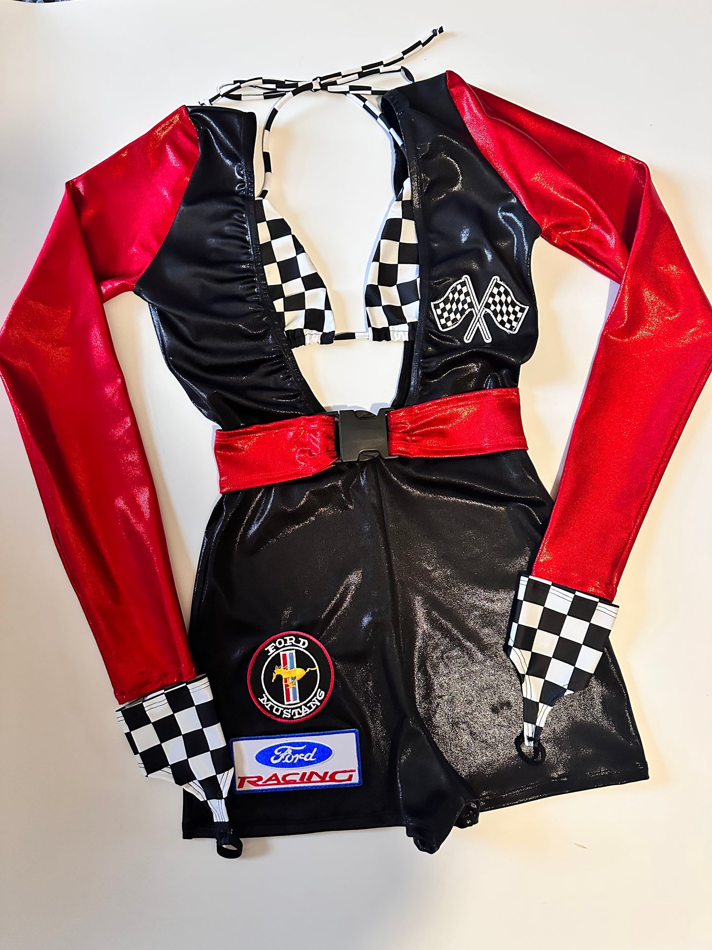 The racer girl no.1 full outfit (red/black/check)