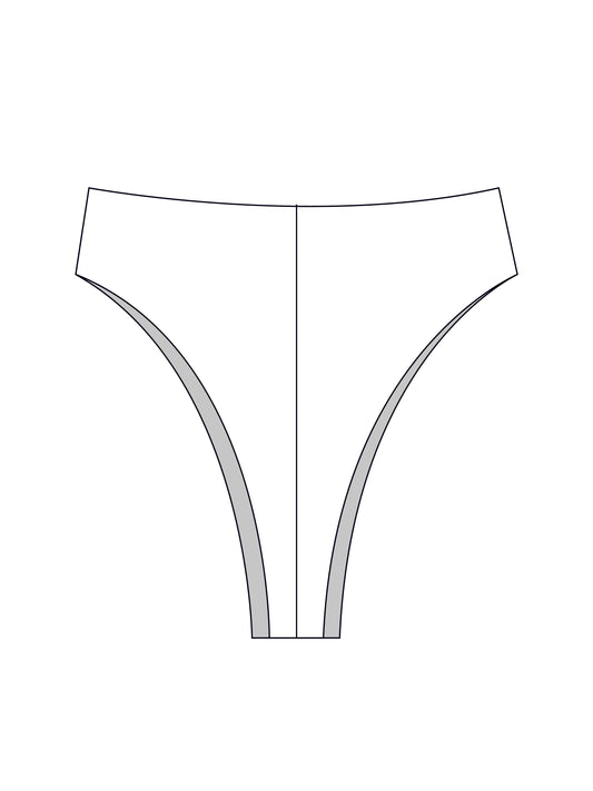 Custom half and half high waist high leg bikini bottoms